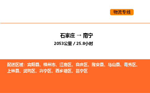 石家庄到南宁物流专线-石家庄到南宁货运（市县镇-均可）