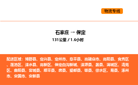 石家庄到保定物流专线-石家庄至保定专线-助力您快速提升品牌业务能力