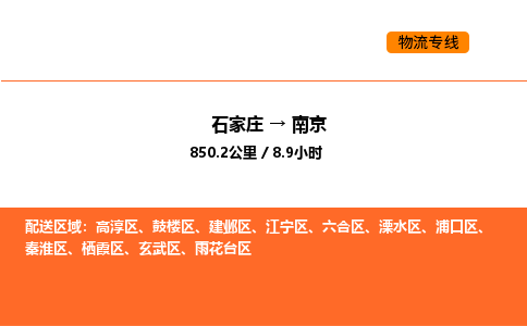 石家庄到南京物流公司-高效有保障！石家庄至南京专线